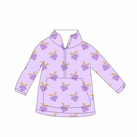 Adult Purple Dragon 3/4 Zip Sweater
