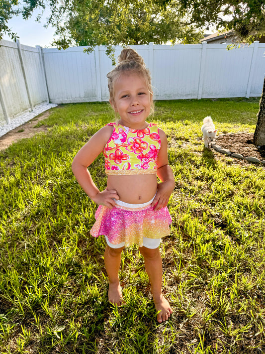 Nicole Crop Top and Skirted Bottom