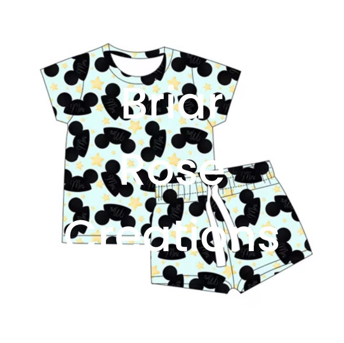 Adult Waffle Two Piece Set Blue Mama Large