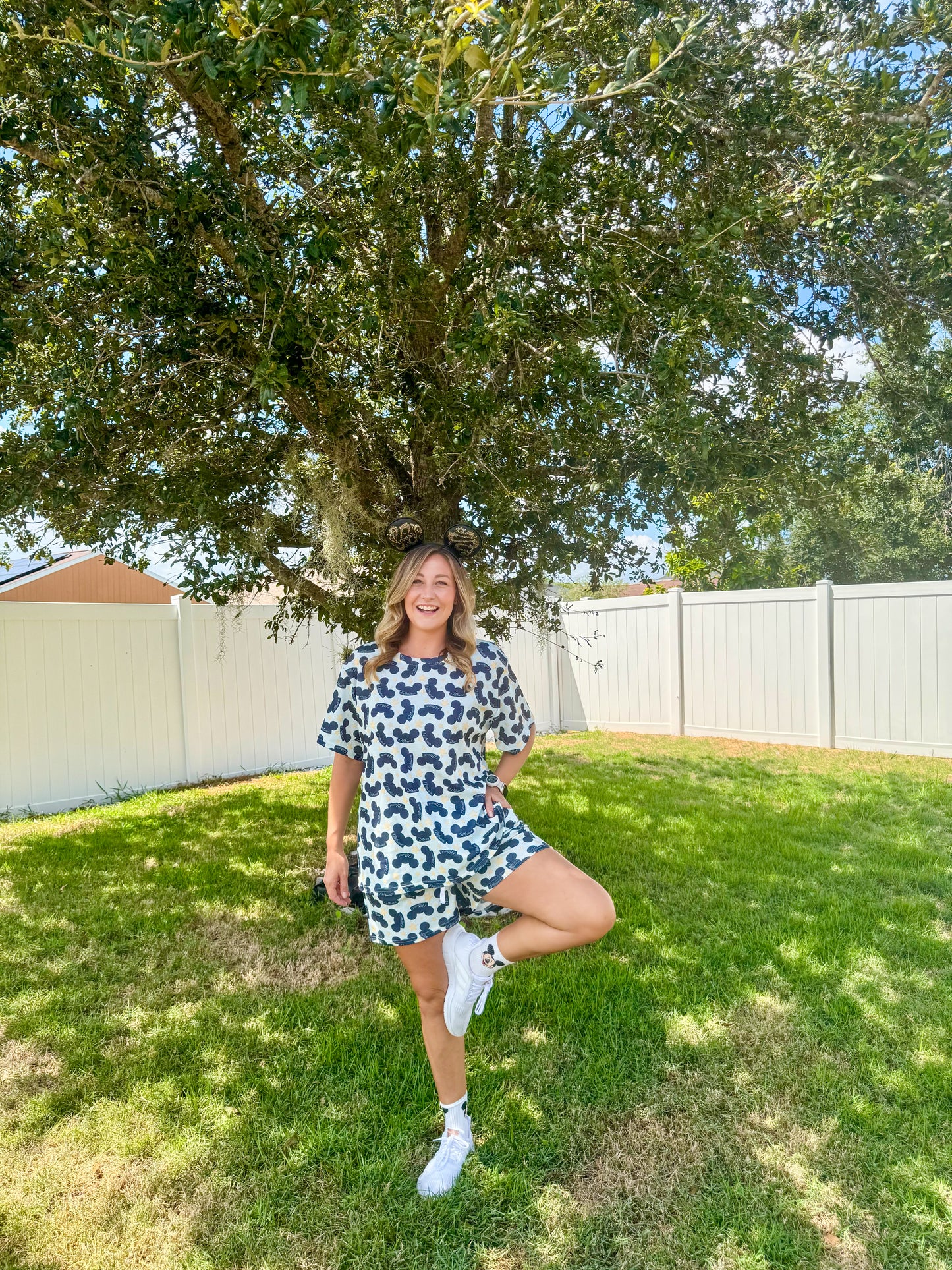 Adult Waffle Two Piece Set Blue Mama Large