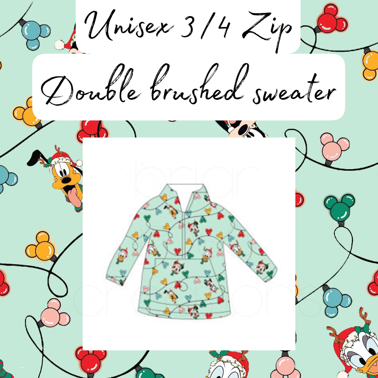 Youth Ready To Ship 3/4 Zip Holiday Sweater