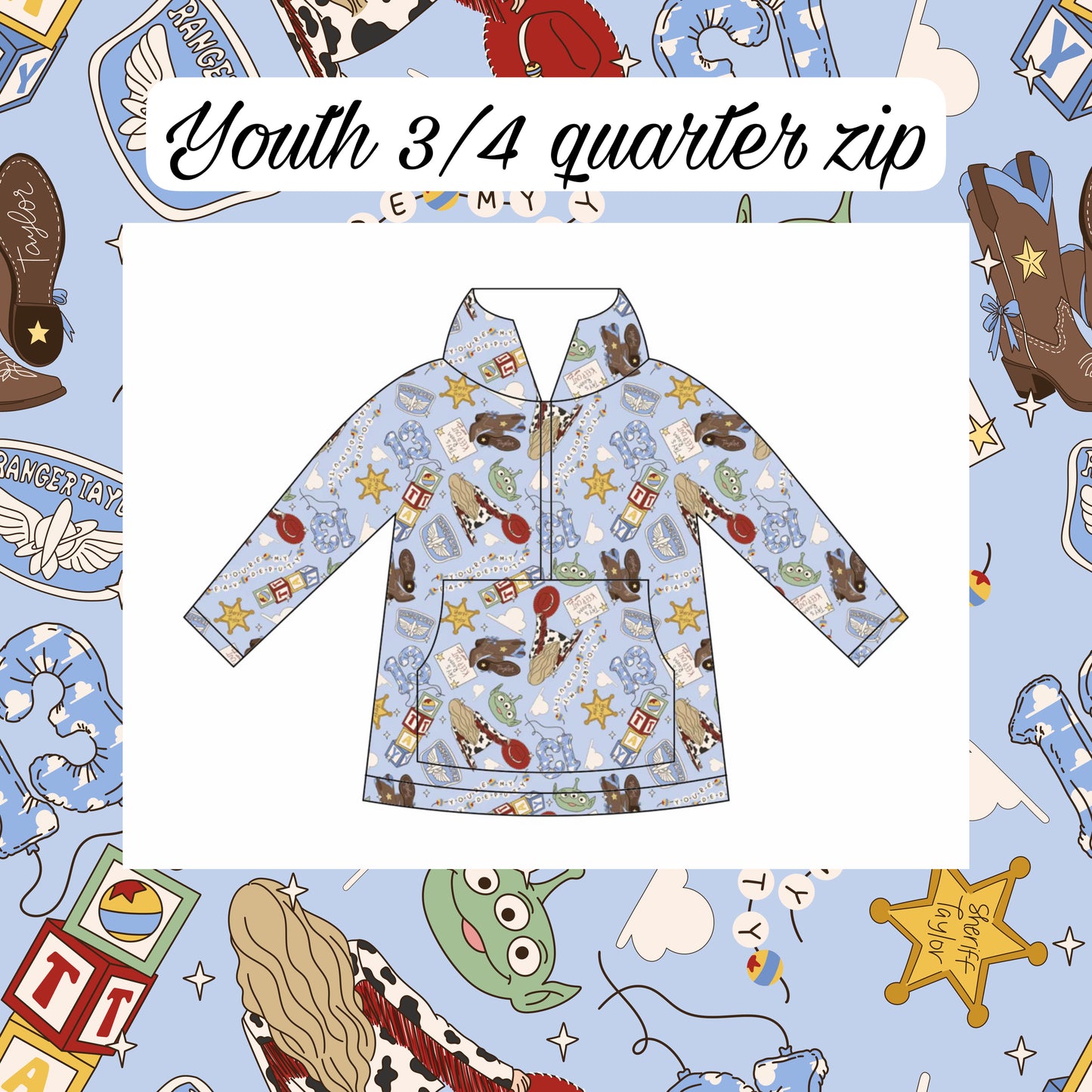 Youth & Adult Taylor Toy 3/4 Zip Sweater