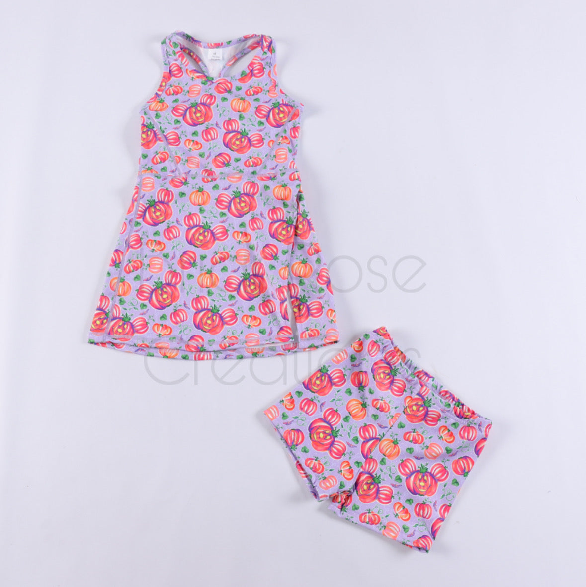 Purple Mouse Pumpkin Adult Atheltic Dress With Shorts Size Large